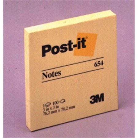 3M 3M Company Mmm654Yw Notes Post It Yellow 3 Inch X 3 Inch-**Sold As A Package** MMM654YW